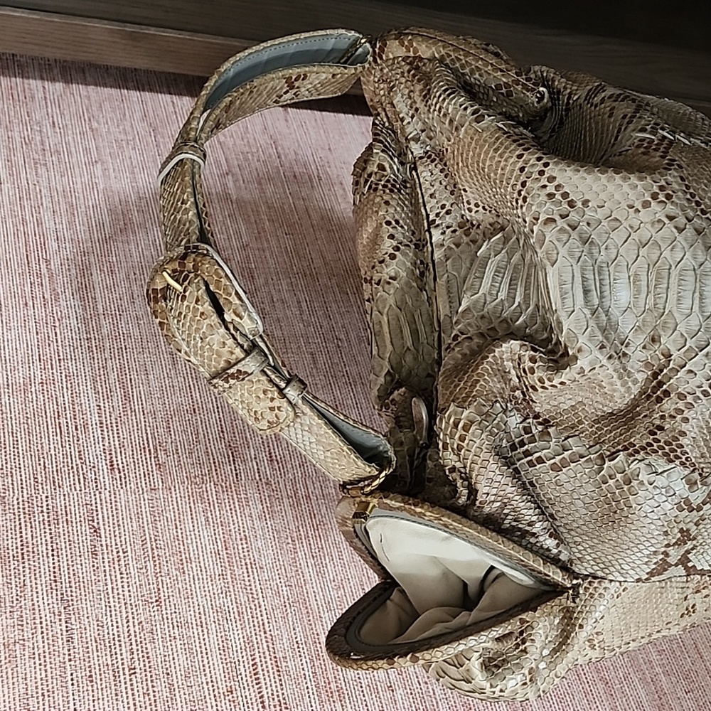 Bottega Veneta Leather Limited Edition Hobo Pytho… - image 2